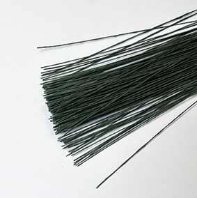 Papirviklet ståltråd - mørkegrøn 0,4 mm / 30 cm